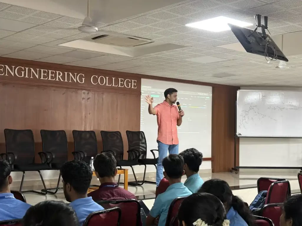 Ritesh Hegde -  conducting workshop at Canara Engineering College