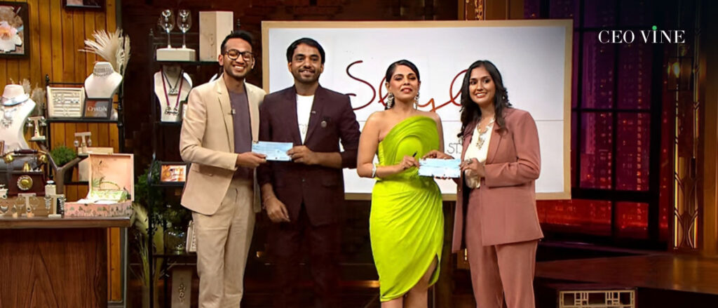 Silver Jewelry Brand Shyle Secures Deal on Shark Tank India image of Shyle founders on Shark Tank India secures Deal